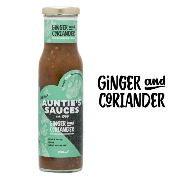 Auntie's Sauces Indian Dipping Sauces - Ginger & Coriander 250ml