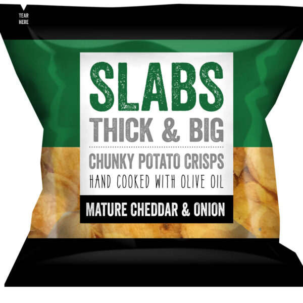 SLABS Thick & Big Potato Crisps 80gm Mature Cheddar & Onion