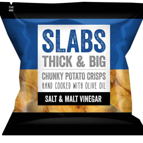 SLABS Thick & Big Potato Crisps 80gm Salt & Malt Vinegar