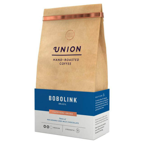 Union Hand Roasted Brazilian Bobolink Ground Coffee (strength 4) 200g