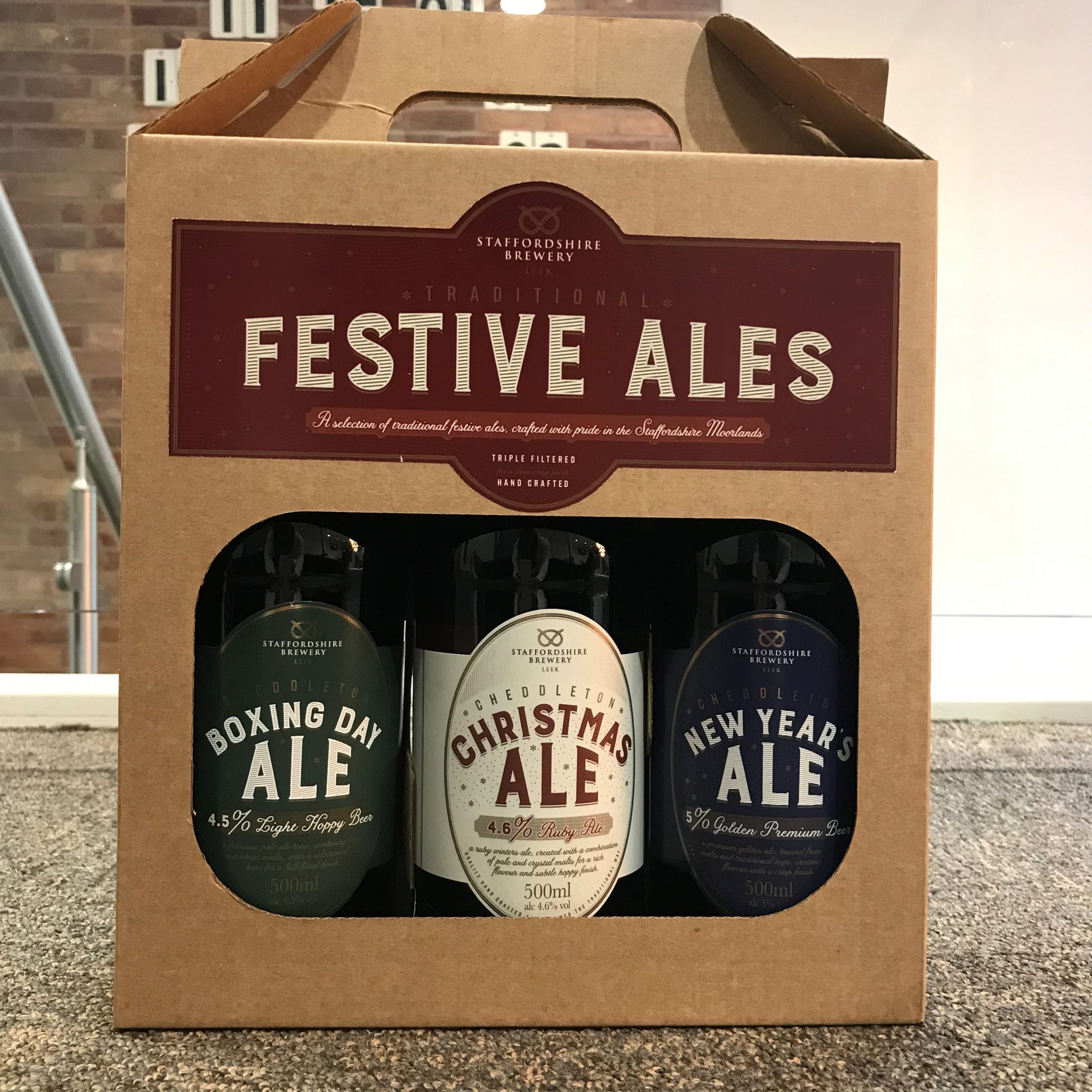 Staffordshire Brewery Festive Ales Gift Pack 3 x 500ml Farmers Fayre